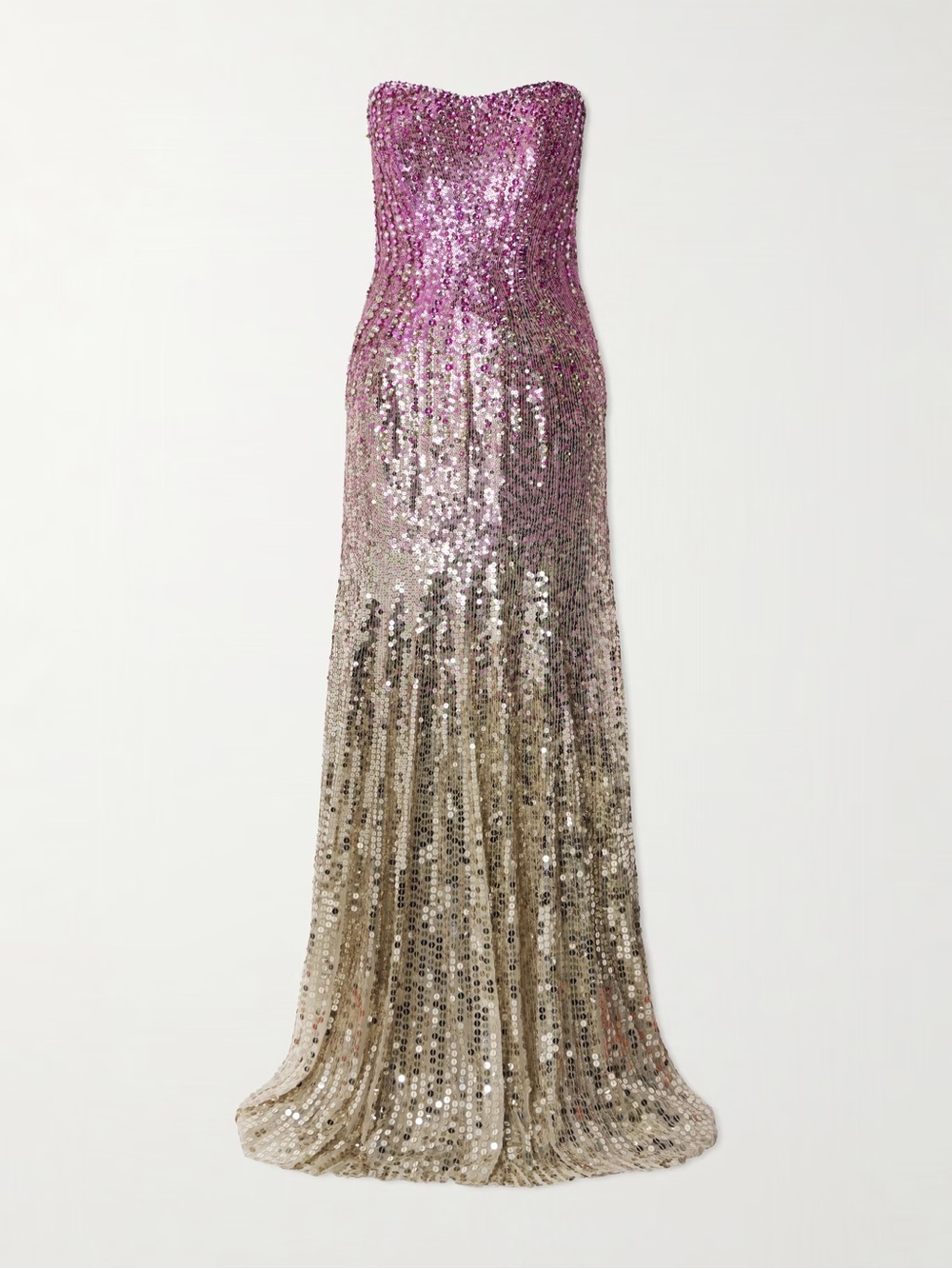JENNY PACKHAM STRAPLESS SEQUIN DRESS